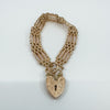 Vintage 9ct Rose Gold 4 Bar Gate 8” Bracelet 375 (London 1987) 19.7g