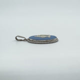Vintage Sterling Silver Wedgewood Blue Jasper Ware Cameo Pendant 925 (1974)