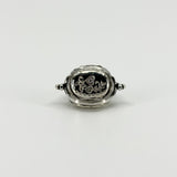 Chunky Vintage Sterling Silver Spinning 3x Sided Photo Locket Fob / Pendant 925