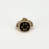 Vintage 9ct Rose Gold Double 3 Sided Spinning Engraved Fob 375 (Birm 1995)