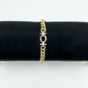 Vintage Reversible 9ct Gold Chunky Fancy Curb Links Diamond 8” Bracelet 375 23g