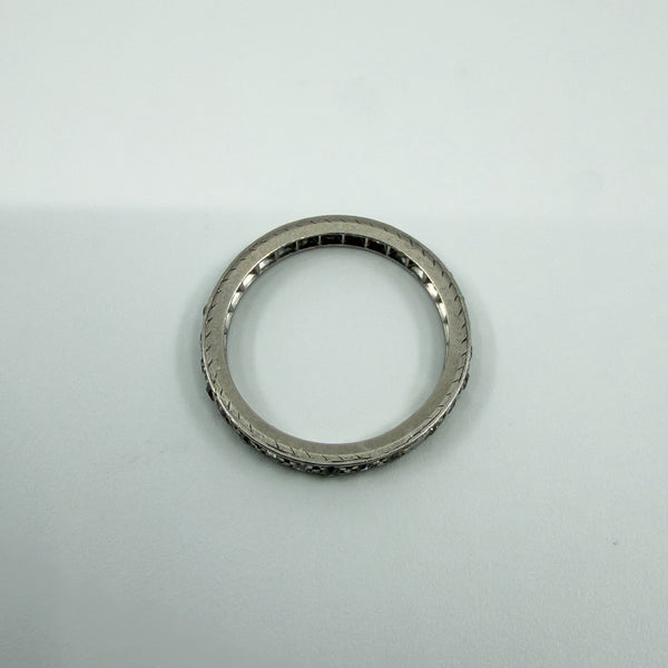 Antique Platinum Old Cut Diamond Full Eternity Band / Ring Size L - M