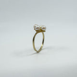 Vintage 9ct Gold 4x Pearl Ring 375 Size P