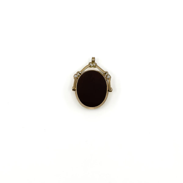 Antique 1915 9ct Rose Gold Double Sided Bloodstone & Carnelian Fob 375