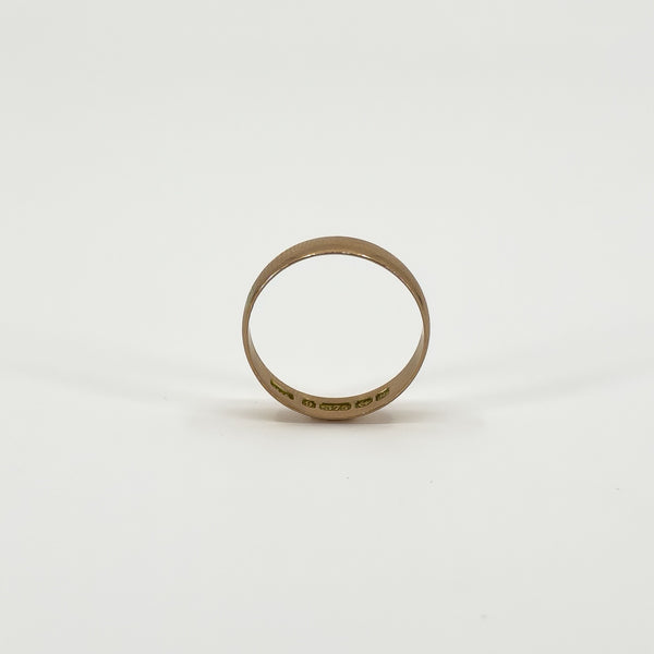 Antique Edwardian 9ct Rose Gold Full Band / Ring 375 Size O - P  (Birm 1906)