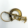 Antique Victorian 9ct Gold Lucky Horseshoe & Crop Brooch 375 (Chester 1891)