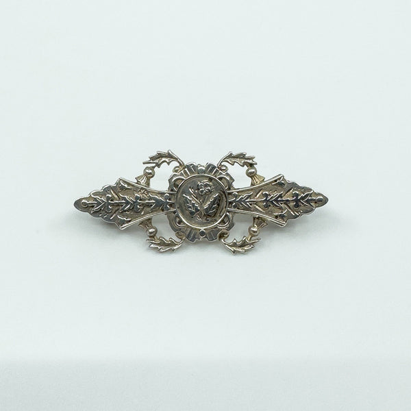 Antique Victorian Sterling Silver Scottish Thistle Brooch 925 (Birmingham 1876)