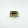 Wide Chunky Vintage 9ct Gold Starry Engraved Full Band Ring 375 Size L 1963
