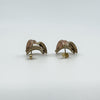 Vintage 9ct Gold 3x Coloured Gold Triangular Earrings White Rose Yellow Gold 375