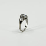 Chunky 9ct White Gold 2.30ct CZ Trilogy Engagment Ring 375 Size J