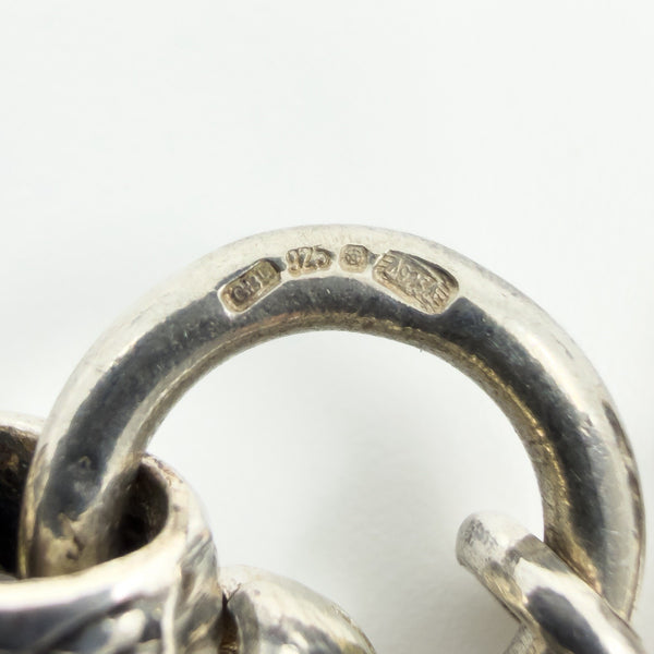 Vintage Sterling Silver Chunky Fancy Link Engraved 25” Chain & T-Bar 925 135g