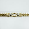 Vintage Reversible 9ct Gold Chunky Fancy Curb Links Diamond 8” Bracelet 375 23g
