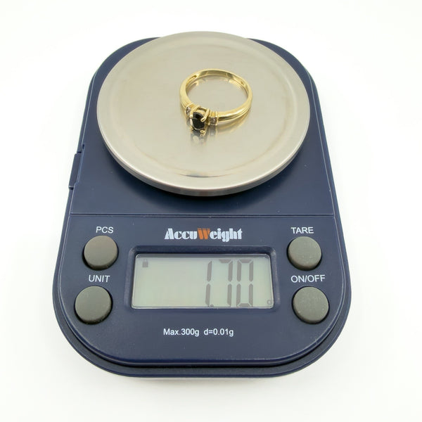 9ct Gold 0.30ct Sapphire & Diamond Ring 375 Size M