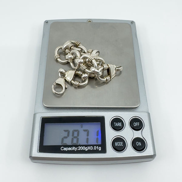 Chunky Oval Hoops & Links 7.5” Bracelet 925 28g