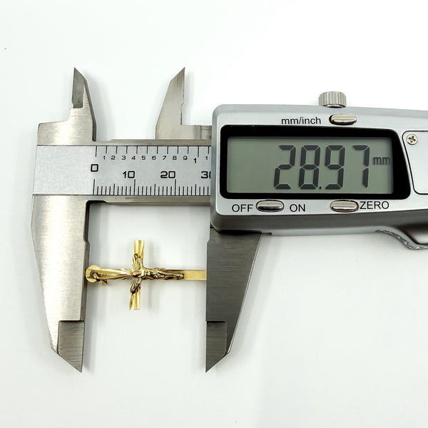 Vintage 9ct Gold Reversible Engraved Christian Cross Crucifix Pendant Charm 375