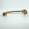 Large Antique Silver Gilt Bohemian Rose Cut Garnet Hinged Bangle / Bracelet 900