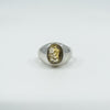 Chunky Oval 2.50ct Citrine Solitaire Sterling Silver Ring Size P 