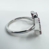 New Sterling Silver Ruby Double Angel Wings Ring 925 Size N - O