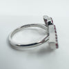 New Sterling Silver Ruby Double Angel Wings Ring 925 Size N - O