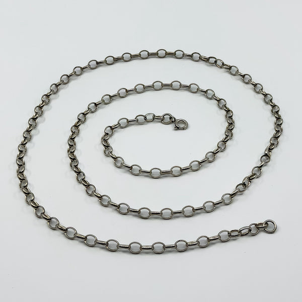 Vintage Sterling Silver 26” Belcher Links Chain / Necklace 925
