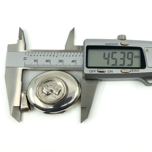 Large Chunky Antique Victorian Sterling Silver Cameo Portrait Locket 925