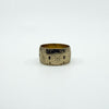 Wide Chunky Vintage 9ct Gold Starry Engraved Full Band Ring 375 Size L 1963
