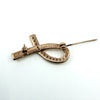 Contemporary Gold on Sterling Silver CZ Ribbon Brooch 925