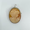 Vintage Sterling Silver Carved Shell Cameo Brooch / Pendant 925