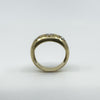 Vintage Chunky 9ct Gold CZ Starburst Trilogy  Ring / Gypsy Band Size R 