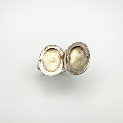 Vintage Secret Locket Ring in Sterling Silver 925 Size N - O