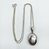 Vintage Sterling Silver Puffy Oval Photo Locket & 18” Chain 925