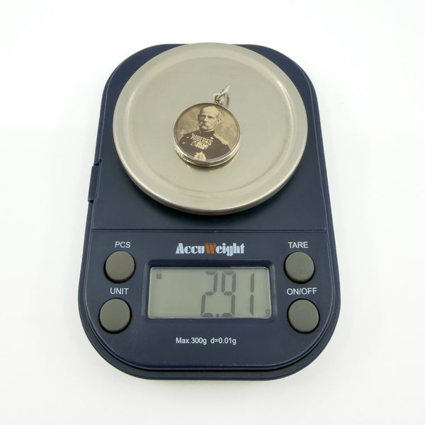 Small Antique Sterling Silver Double Sided Glass Photo Locket 925 (Birm 1899)