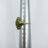 9ct Yellow Gold Green Tourmaline Cluster Ring 375 Size K