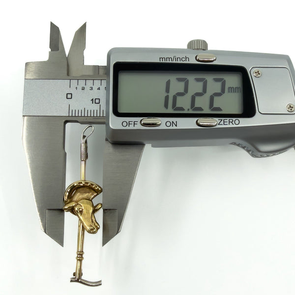 Vintage 9ct Gold Riding Crop Lucky Horseshoe Horse Bar Brooch 375