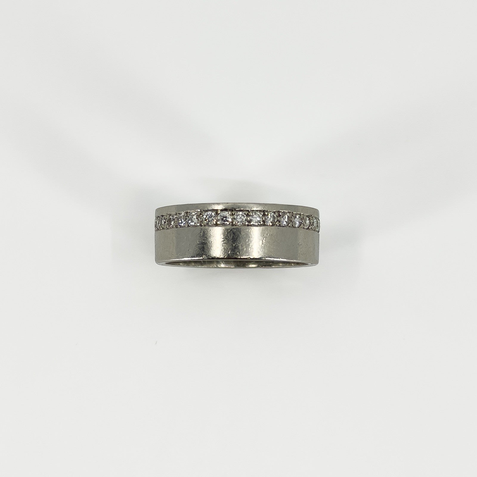 Chunky Wide 6.8mm Platinum Diamond Full Eternity Band / Ring 950 Size O (2007)