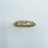 Victorian Antique 18ct Gold 0.50ct Diamond 5x Stone Boat Ring 750 Size N