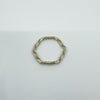 9ct White & Yellow Gold Two Tone Twisted Hexagonal Full Band Ring 375 Size L - M