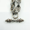 Vintage Sterling Silver Chunky Fancy Link Engraved 25” Chain & T-Bar 925 135g