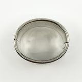 Wide Antique Victorian Sterling Silver Engraved Floral Bangle 925