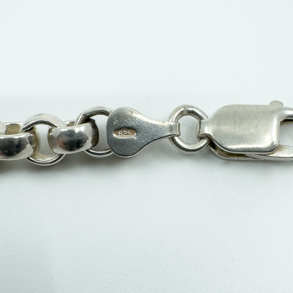 Chunky Sterling Silver 22.5” Rolo Belcher Links Chain 925 Heavy 58g Unisex