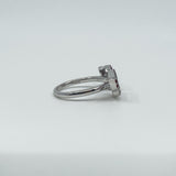 New Sterling Silver Ruby Double Angel Wings Ring 925 Size N - O