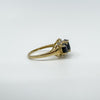 Vintage 9ct Gold 1.60ct Diamond & Sapphire Trilogy Ring Size M - N 