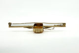 Large Antique / Art Deco 9ct Gold Left Facing Carved Shell Cameo Bar Brooch 375