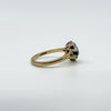 Vintage 9ct Gold 0.60ct Diamond & Sapphire Trilogy Ring Size N (London 1979) 