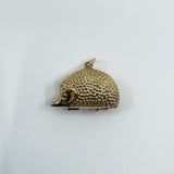 Large Vintage 9ct Gold Hedgehog Animal Pendant/ Charm 375 (London 1975)