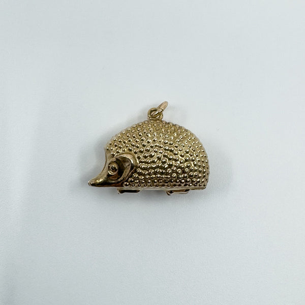 Large Vintage 9ct Gold Hedgehog Animal Pendant  / Charm 375 (London 1975)