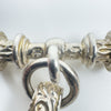 Vintage Sterling Silver Fancy Link Engraved T-Bar & Dog Clip 8” Bracelet 925 23g