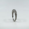 Vintage Sterling Silver CZ Half Hoop Eternity Stacking Band Size O 