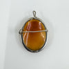 Vintage Sterling Silver Carved Shell Cameo Brooch / Pendant 925