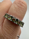 Sterling Silver 1ct Peridot 5x Stone Half Hoop Ring Size N  
